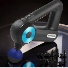 Портативний ручний масажер Massage Gun для тіла та м’язів 12 в 1 перкусійний електричний масажер для спини, шиї, ніг, плечей