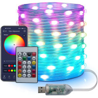 Світлодіодна гірлянда 5 м Bluetooth RGB LED стрічка керування з телефону USB Dreamcolor вулична гірлянда для дому саду