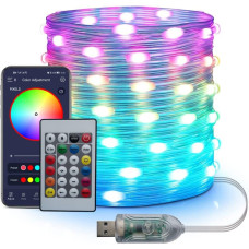 Світлодіодна гірлянда 5 м Bluetooth RGB LED стрічка керування з телефону USB Dreamcolor вулична гірлянда для дому саду