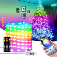 Світлодіодна гірлянда 10 м Bluetooth RGB LED стрічка керування з телефону USB Dreamcolor вулична гірлянда для дому саду