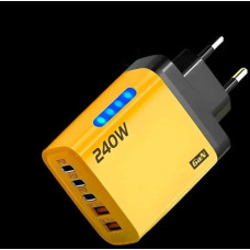 Мережевий зарядний пристрій 240W 3 Type-C 2 USB, адаптер швидкої зарядки Maerknon, блок живлення на 5 портів PD QC3.0
