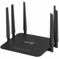 Wi-Fi роутер LV-WR50Q з 6 антенами, бездротовий маршрутизатор 300 Мбіт/с 2.4 ГГц, 1 WAN + 3 LAN, чорний