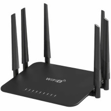 Wi-Fi роутер LV-WR50Q з 6 антенами, бездротовий маршрутизатор 300 Мбіт/с 2.4 ГГц, 1 WAN + 3 LAN, чорний