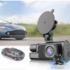 Автомобільний відеореєстратор A22, 3 камери FullHD, WiFi, задня водонепроникна камера, нічна зйомка, датчик удару та руху