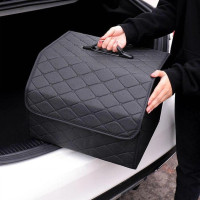 Органайзер для багажника авто 40×30×30 см, автомобільний бокс для зберігання речей, складний кейс в багажник з екошкіри