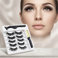 Набір магнітних вій Magnetic Eyeliner & EyelashesAND5509 з підводкою та багаторазовими віями 5 пар чорний