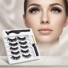 Набір магнітних вій Magnetic Eyeliner & EyelashesAND5509 з підводкою та багаторазовими віями 5 пар чорний