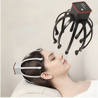 Електричний масажер для голови Восьминіг акумуляторний вібромасажер для шкіри голови 3 режими USB Type-C білий/чорний