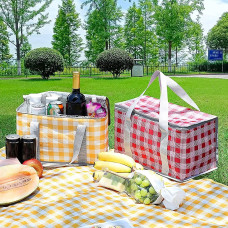 Термосумка для пікніка AND LY-1228 картата сумка холодильник для продуктів та напоїв 35×20×20 см