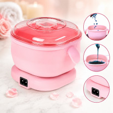 Воскоплав Wax Kettle AND651 400 мл для розігріву воску, компактний апарат для депіляції з силіконовою чашею, рожевий