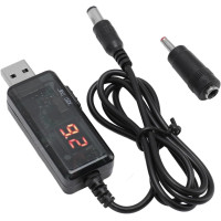 Кабель живлення для Wi-Fi роутера USB–DC AND 5765 9V/12V з перемикачем напруги та дисплеєм для роутера модема ONU від повербанка