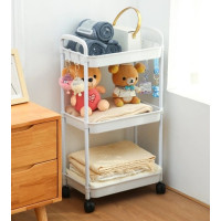 Етажерка на колесах 3-ярусна пластикова для зберігання Kitchen Storage Rack органайзер для кухні ванної офісу 41×25×72 см