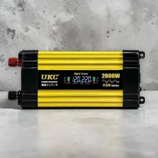 Перетворювач напруги KSM 2000W 12V LCD + 2 USB, автомобільний інвертор 12В 220В з дисплеєм