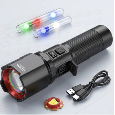 Ліхтарик ручний акумуляторний Coba CB-2506 LED з 5 режимами світіння USB портативний кишеньковий світильник