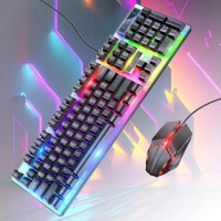 Ігровий комплект HOCO GM18 Luminous Gaming клавіатура + миша RGB дротовий геймерський набір 104 клавіші 6D DPI