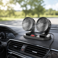 Автомобільний подвійний вентилятор Vehicle Fan X666 від прикурювача, компактний вентилятор для авто з двома головками
