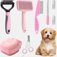 Набір для грумінгу тварин Pet Grooming 8 в 1, комплект для догляду за собаками та котами з щітками, кігтерізом та гребінцями