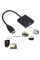 Конвертер HDMI на VGA + AV (аудіо), адаптер HDMI VGA з аудіовиходом, перехідник для монітора та проєктора, чорний