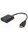 Конвертер HDMI на VGA + AV (аудіо), адаптер HDMI VGA з аудіовиходом, перехідник для монітора та проєктора, чорний
