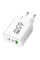 Зарядний пристрій для телефона 65W GaN TRG-185 швидка зарядка USB Type-C та USB-A адаптер живлення білий
