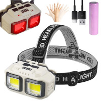 Налобний ліхтар акумуляторний X-Balog HX-816 з Type-C, сенсорним увімкненням, COB LED, водонепроникний
