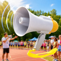 Рупорний гучномовець MEGAPHONE HW-8C 15 Вт із записом голосу, акумулятором і ременем