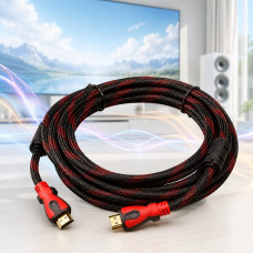 Кабель HDMI–HDMI Red/Gold 15 м v1.4 із позолоченими конекторами, підтримкою 4K, 3D та ARC