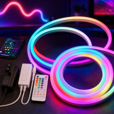 Гнучка неонова LED-стрічка RGB 10 м із живленням від USB та синхронізацією з музикою