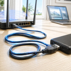 Кабель-перетворювач USB–DC для роутера від павербанка 5–12 В, 0,8 А, штекер 5,5 × 2,5 мм