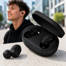Бездротові вакуумні навушники AirDots Black TWS Bluetooth із мікрофоном і зарядним кейсом