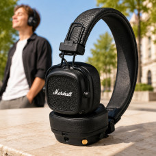 Бездротові накладні навушники Marshall Major IV Bluetooth 5.0 з бездротовою зарядкою, чорні
