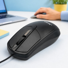 Дротова комп’ютерна миша Jedel CP72 USB з оптичним сенсором 1000 DPI, чорна
